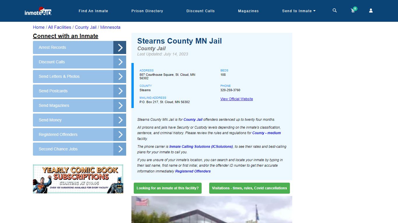 Stearns County MN Jail - Inmate Locator - St. Cloud, MN